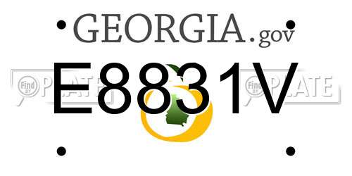 E8831V Georgia License Plate
