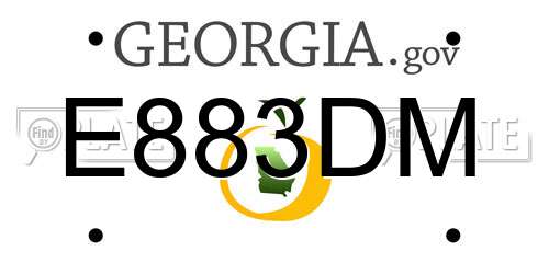 E883DM Georgia License Plate
