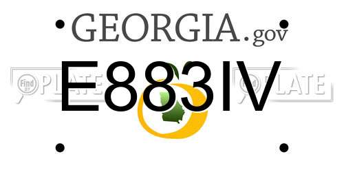 E883IV Georgia License Plate