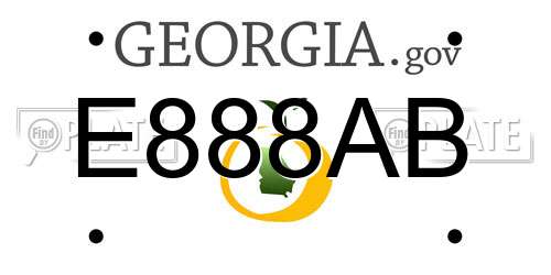E888AB Georgia License Plate