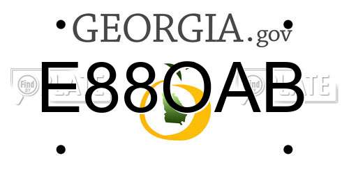 E88OAB Georgia License Plate