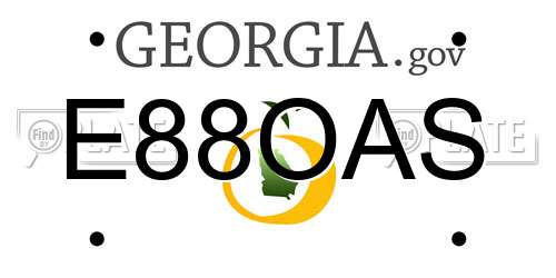 E88OAS Georgia License Plate