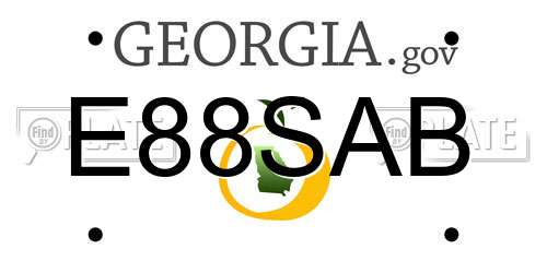 E88SAB Georgia License Plate