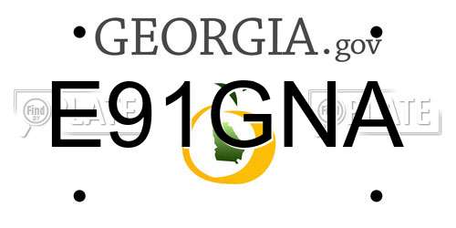 E91GNA Georgia License Plate