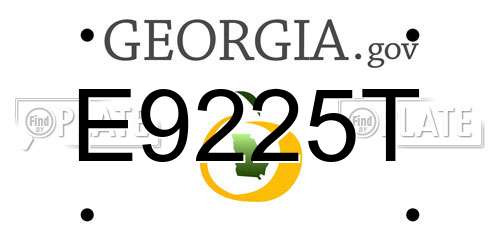 E9225T Georgia License Plate