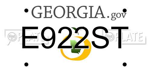 E922ST Georgia License Plate