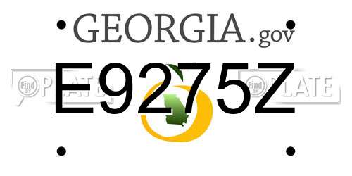 E9275Z Georgia License Plate