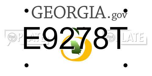 E9278T Georgia License Plate