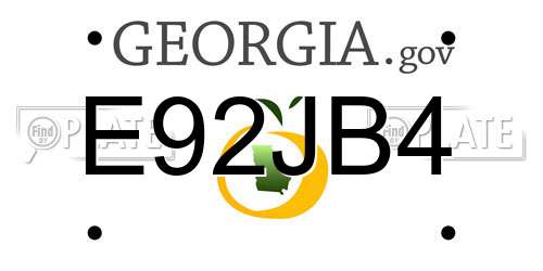 E92JB4 Georgia License Plate