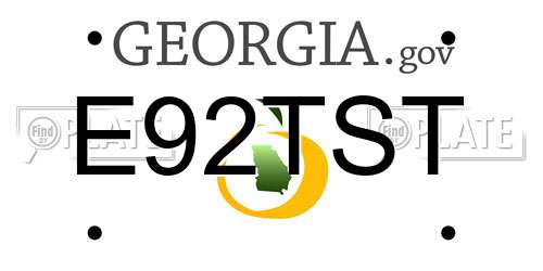 E92TST Georgia License Plate