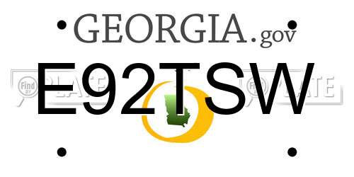 E92TSW Georgia License Plate