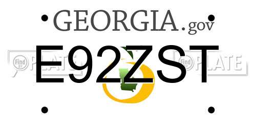 E92ZST Georgia License Plate