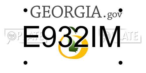 E932IM Georgia License Plate