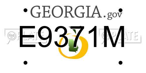 E9371M Georgia License Plate