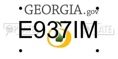 E937IM Georgia License Plate