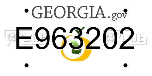 E963202 Georgia License Plate