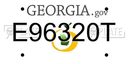 E96320T Georgia License Plate