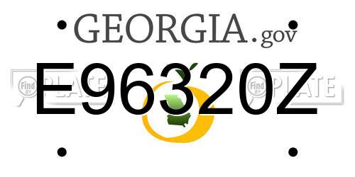 E96320Z Georgia License Plate
