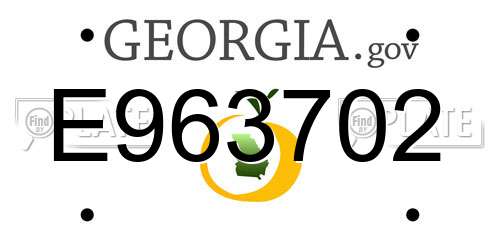 E963702 Georgia License Plate