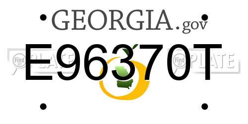 E96370T Georgia License Plate