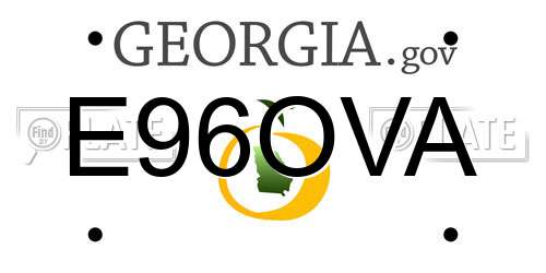 E96OVA Georgia License Plate