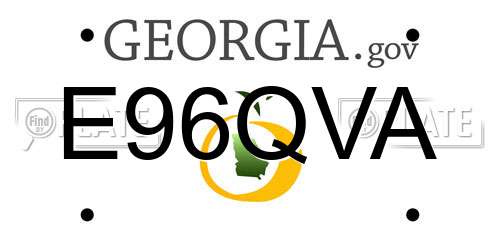 E96QVA Georgia License Plate