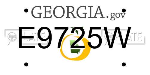 E9725W Georgia License Plate