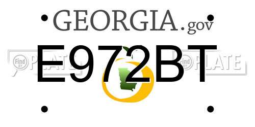 E972BT Georgia License Plate