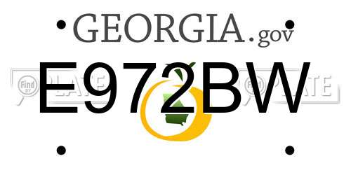 E972BW Georgia License Plate