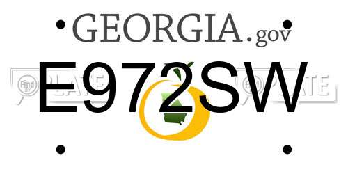 E972SW Georgia License Plate