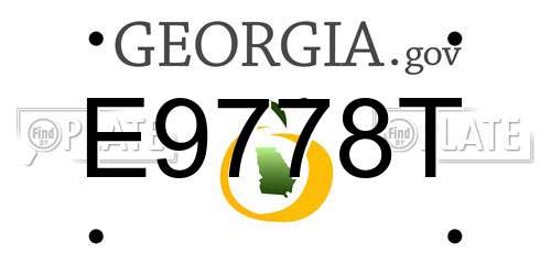 E9778T Georgia License Plate