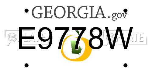 E9778W Georgia License Plate