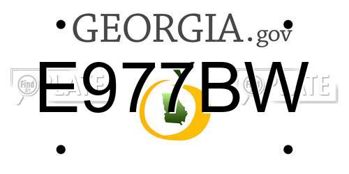 E977BW Georgia License Plate
