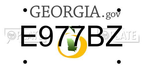 E977BZ Georgia License Plate