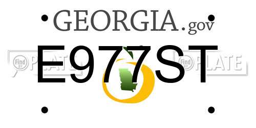 E977ST Georgia License Plate