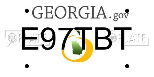E97TBT Georgia License Plate