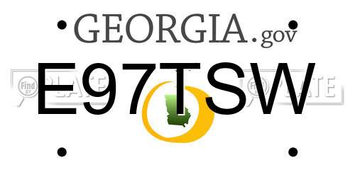 E97TSW Georgia License Plate