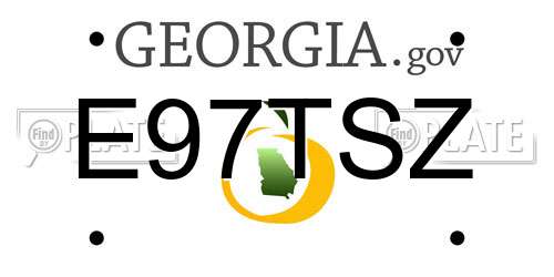 E97TSZ Georgia License Plate