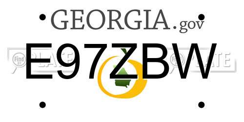 E97ZBW Georgia License Plate