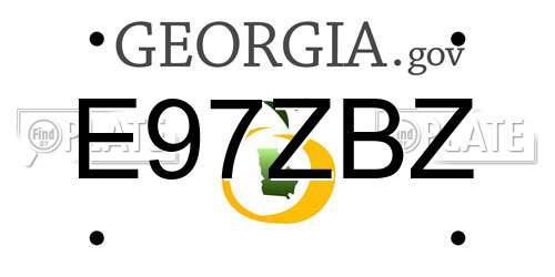 E97ZBZ Georgia License Plate