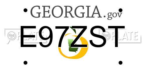 E97ZST Georgia License Plate