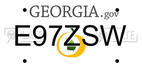 E97ZSW Georgia License Plate