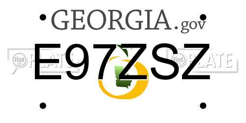 E97ZSZ Georgia License Plate