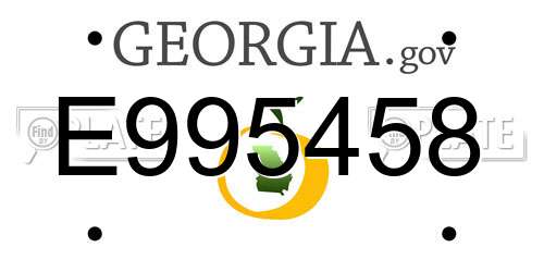 E995458 Georgia License Plate