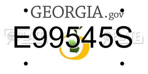 E99545S Georgia License Plate