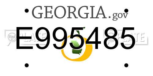 E995485 Georgia License Plate