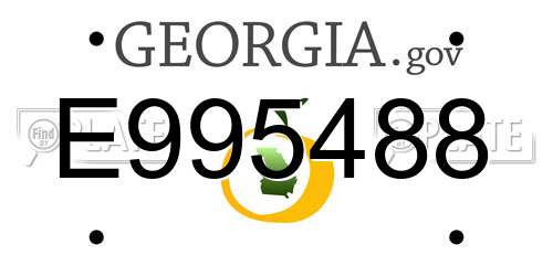 E995488 Georgia License Plate