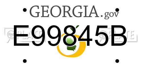 E99845B Georgia License Plate