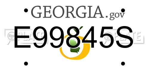 E99845S Georgia License Plate