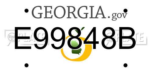 E99848B Georgia License Plate